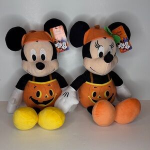 Disney Halloween Mickey and Minnie Plush Pair